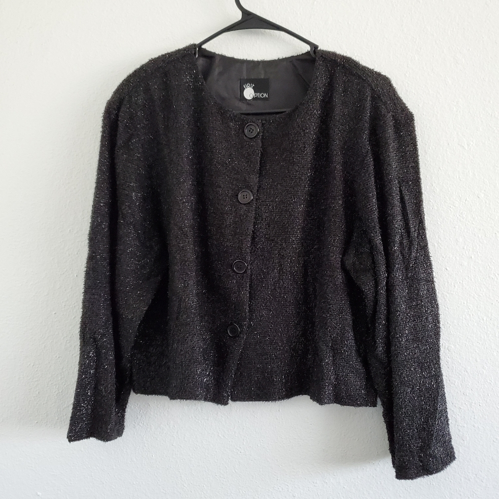 First Option Black Dressy Cardigan